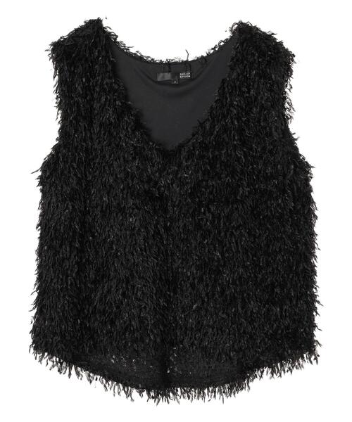 Sugar spoon（シュガースプーン）の「・SUGAR　SPOON　フェザーヤーンベスト（ベスト・レディース・ベージュ/アイボリー/ブラック・FREE）」の17枚目の写真