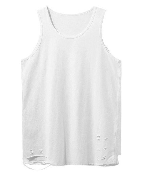 Theater code(シアターコード)の「▲damage tank top / ダメージ タンクトップ(タンクトップ・メンズ・ブラック/ホワイト・2/3)」の5枚目の写真