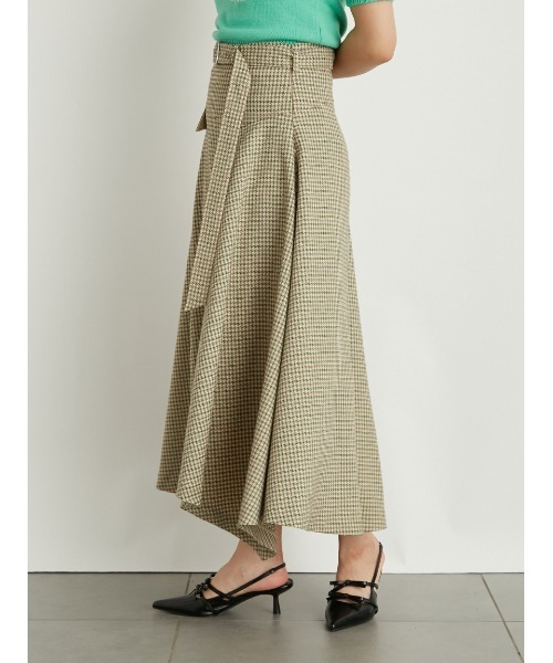 LILY BROWN（リリーブラウン）の「アシメドレープスカショーパン（その他パンツ・レディース・ベージュ/ブラック/チェック・0/1）」の12枚目の写真