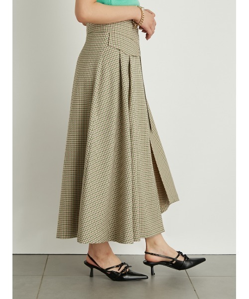 LILY BROWN（リリーブラウン）の「アシメドレープスカショーパン（その他パンツ・レディース・ベージュ/ブラック/チェック・0/1）」の5枚目の写真