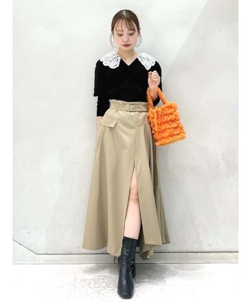 LILY BROWN（リリーブラウン）の「アシメドレープスカショーパン