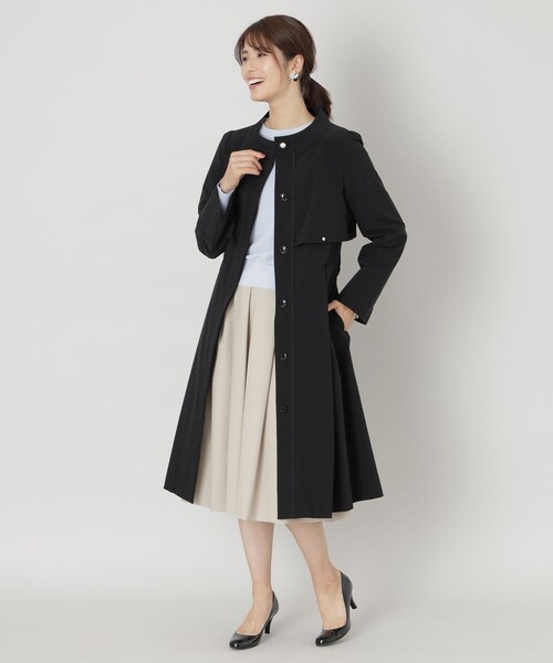 TO BE CHIC(トゥー ビー シック)の「タフタストレッチスタンドカラー コート(ステンカラーコート・レディース・ブラック・40/42)」の13枚目の写真