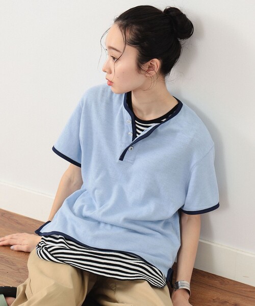 BEAMS BOY / サイクリング ハーフジップ ショートスリーブ Tシャツ BEAMS BOY / サイクリング ハーフジップ ショートスリーブ T