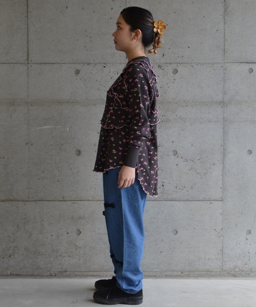 CALMIA（カルミア）の「リボンいっぱいデニムパンツ/おとな（デニムパンツ・レディース・ライトブルー/ブラック・160cm）」の4枚目の写真