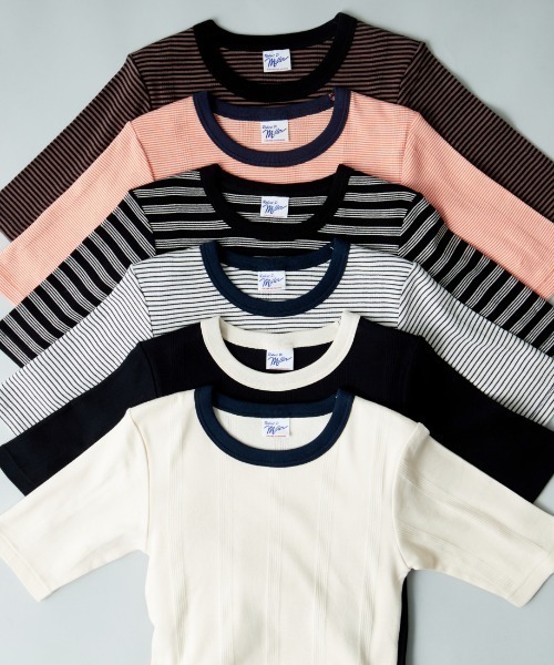 MILLER（ミラー）の「【VERY 8月号掲載】[MILLER/ミラー] 別注 配色 5分袖クルーネックTシャツ（Tシャツ/カットソー・レディース・アイボリー/ブラック/ブラウン/ブラック系/ネイビー/オレンジ・F）」の10枚目の写真