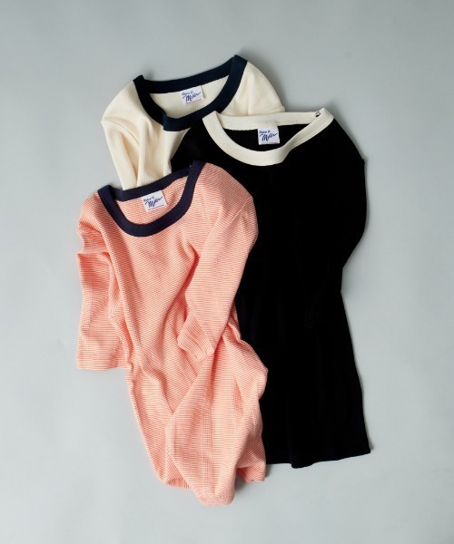 MILLER（ミラー）の「【VERY 8月号掲載】[MILLER/ミラー] 別注 配色 5分袖クルーネックTシャツ（Tシャツ/カットソー・レディース・アイボリー/ブラック/ブラウン/ブラック系/ネイビー/オレンジ・F）」の8枚目の写真