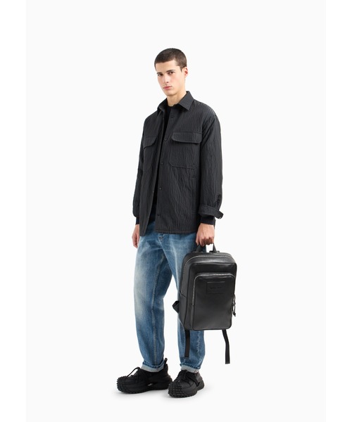 EMPORIO ARMANI（エンポリオアルマーニ）の「【エンポリオ アルマーニ】セーター コットン製 オールオーバー ジャカードレタリング（ニット/セーター・メンズ・ネイビー・SMALL/MEDIUM/LARGE/X-SMALL/X-LARGE）」の5枚目の写真