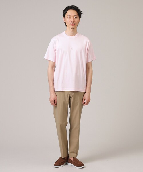 TAKEO KIKUCHI(タケオキクチ)の「【刺繍ロゴT】スムース ワンポイント Tシャツ(Tシャツ/カットソー・メンズ・ライトグレー/ベビーピンク/ホワイト/ブラック・03/04/01/02)」の12枚目の写真