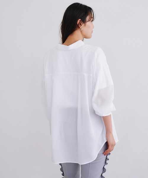 シアーリヨセルパール釦オーバーシャツ Emma Taylor│STYLEDOOR  