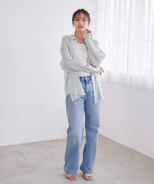オーバーシャツ エマテイラー デニムシャツ STYLEDOOR デニムライク 