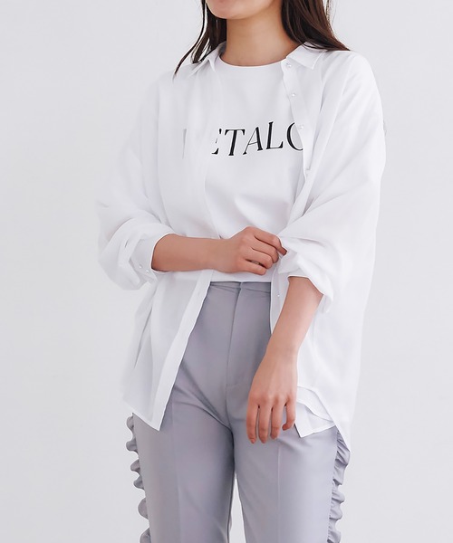 シアーリヨセルパール釦オーバーシャツ Emma Taylor│STYLEDOOR  