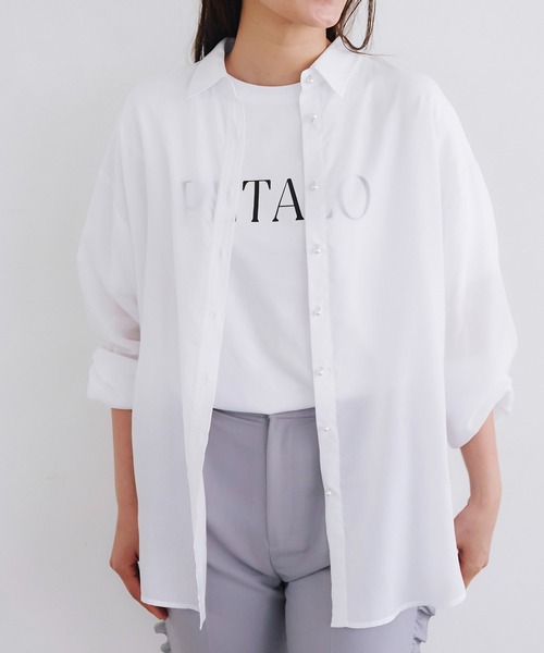 シアーリヨセルパール釦オーバーシャツ Emma Taylor│STYLEDOOR  