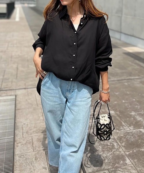 シアーリヨセルパール釦オーバーシャツ Emma Taylor│STYLEDOOR  