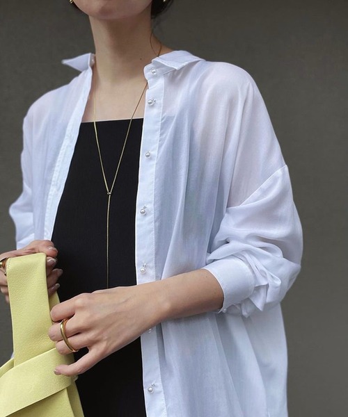 シアーリヨセルパール釦オーバーシャツ Emma Taylor│STYLEDOOR  