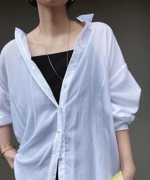 シアーリヨセルパール釦オーバーシャツ Emma Taylor│STYLEDOOR  