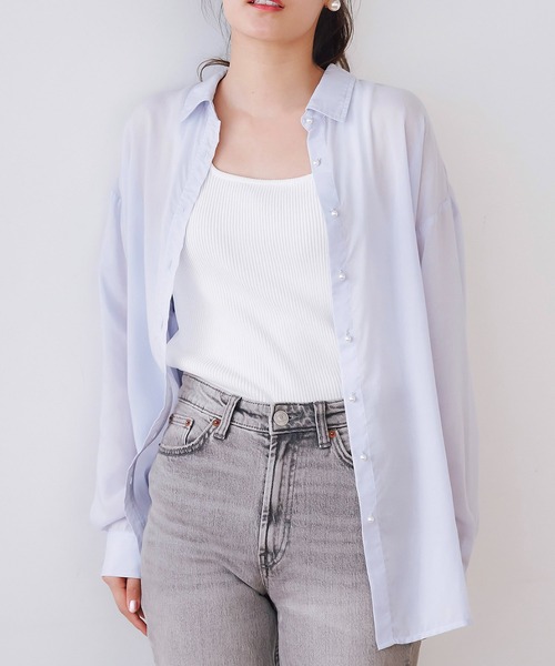 シアーリヨセルパール釦オーバーシャツ Emma Taylor│STYLEDOOR  