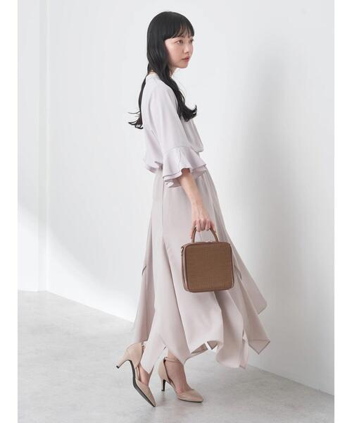 earth music&ecology（アースミュージックアンドエコロジー）の「ランダムイレヘムスカート（スカート・レディース・グレイッシュベージュ/アイボリー/パープル・M/S）」の6枚目の写真