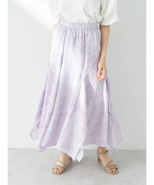 earth music&ecology（アースミュージックアンドエコロジー）の「ランダムイレヘムスカート（スカート・レディース・グレイッシュベージュ/アイボリー/パープル・M/S）」の8枚目の写真