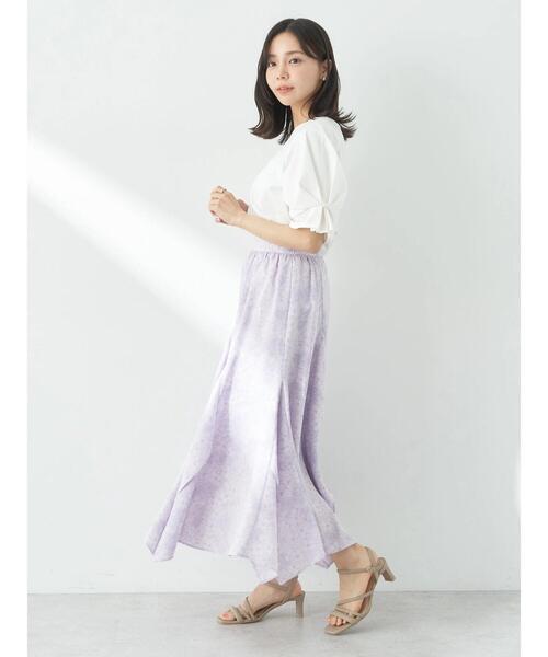 earth music&ecology（アースミュージックアンドエコロジー）の「ランダムイレヘムスカート（スカート・レディース・グレイッシュベージュ/アイボリー/パープル・M/S）」の11枚目の写真