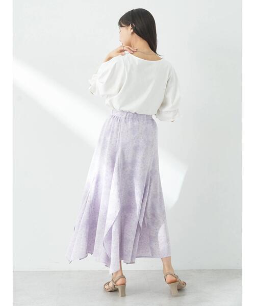 earth music&ecology（アースミュージックアンドエコロジー）の「ランダムイレヘムスカート（スカート・レディース・グレイッシュベージュ/アイボリー/パープル・M/S）」の12枚目の写真