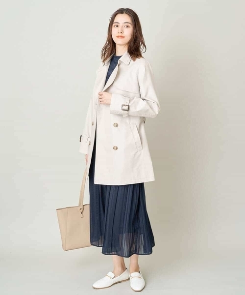 a.v.v（アーヴェヴェ）の「【マシンウォッシャブル】ベルテッドプリーツワンピース（ワンピース・レディース・ブルー/オレンジ/ネイビー・36/34/38/40/42）」の9枚目の写真