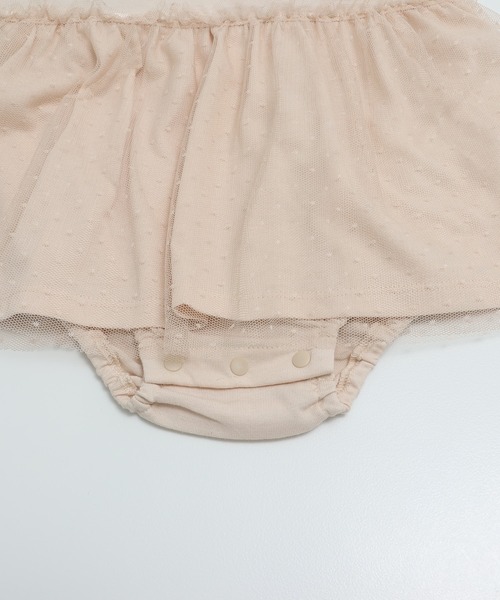 chil2（チルツー）の「チュール切り替え 半袖ロンパース（ロンパース・キッズ・ピンク/ブラック/サックスブルー/クリーム・70cm/80ｃｍ/90cm）」の11枚目の写真