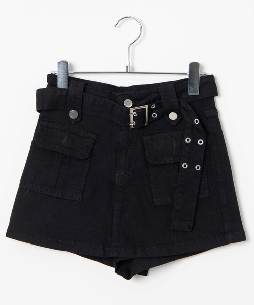 WEGO(ウィゴー)の「WEGO/ベルト付き前ポケットスカパン(スカート・レディース・ベージュ/ブラック・FREE)」の15枚目の写真