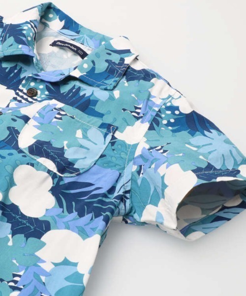 Moujonjon（ムージョンジョン）の「ボタニカル柄レーヨン半袖シャツ（シャツ/ブラウス・キッズ・ブルー/ピンク・90/100/110/120/130/140）」の5枚目の写真