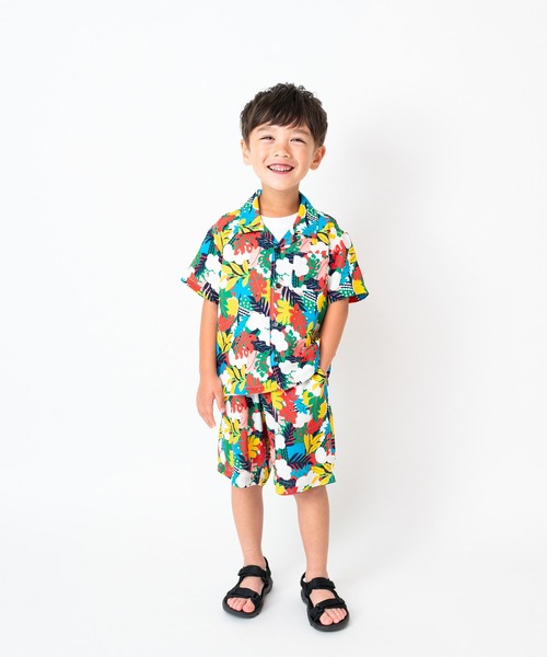 Moujonjon（ムージョンジョン）の「ボタニカル柄レーヨン半袖シャツ（シャツ/ブラウス・キッズ・ブルー/ピンク・90/100/110/120/130/140）」の13枚目の写真