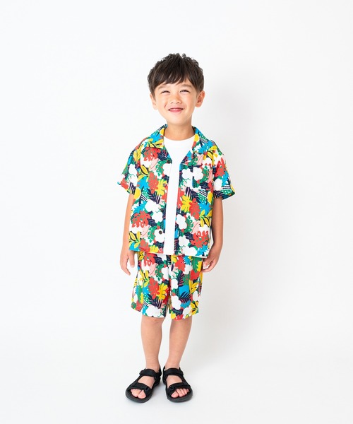 Moujonjon（ムージョンジョン）の「ボタニカル柄レーヨン半袖シャツ（シャツ/ブラウス・キッズ・ブルー/ピンク・90/100/110/120/130/140）」の11枚目の写真