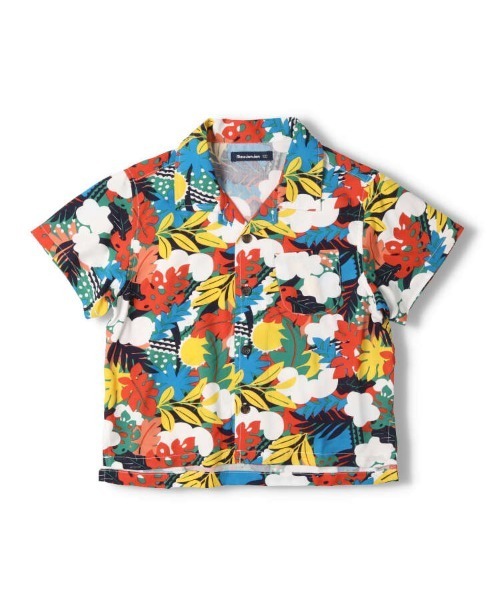 Moujonjon（ムージョンジョン）の「ボタニカル柄レーヨン半袖シャツ（シャツ/ブラウス・キッズ・ブルー/ピンク・90/100/110/120/130/140）」の3枚目の写真