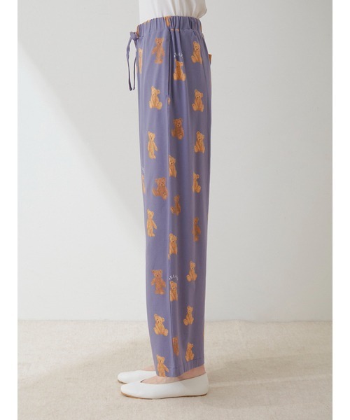 正規品♡PIQUEベア柄ロングパンツ♡ベージュ　ジェラートピケ　ジェラピケ インレイハートベア柄ロングパンツ(ロングパンツ)｜ルームウェア