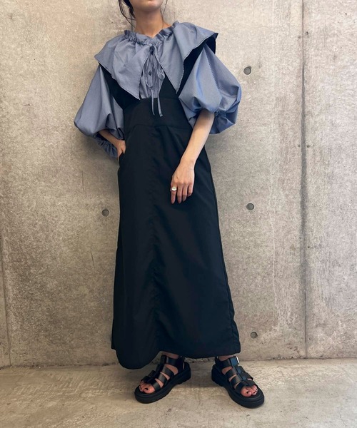 byYOUANCE（バイユアンス）の「ストライプフリルブラウス（シャツ/ブラウス・レディース・ブルー系その他4・MEDIUM）」の8枚目の写真