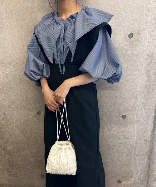 byYOUANCE（バイユアンス）の「ストライプフリルブラウス（シャツ/ブラウス・レディース・ブルー系その他4・MEDIUM）」の10枚目の写真