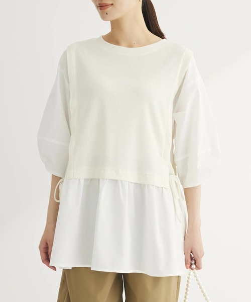 Green　Parks（グリーンパークス）の「テレコドッキングチュニック（チュニック・レディース・ブラック/ホワイト系その他2/ストライプ・FREE）」の2枚目の写真