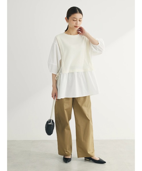 Green　Parks（グリーンパークス）の「テレコドッキングチュニック（チュニック・レディース・ブラック/ホワイト系その他2/ストライプ・FREE）」の4枚目の写真