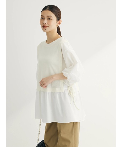 Green　Parks（グリーンパークス）の「テレコドッキングチュニック（チュニック・レディース・ブラック/ホワイト系その他2/ストライプ・FREE）」の8枚目の写真