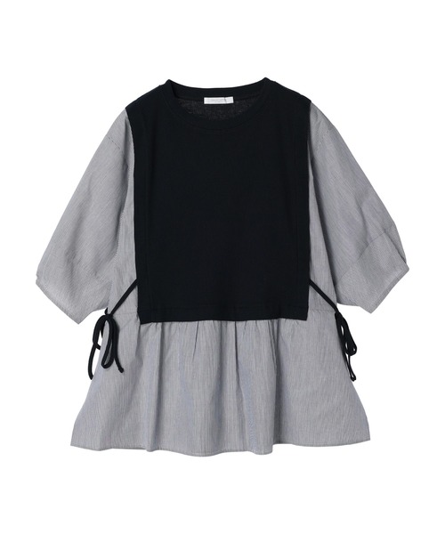 Green　Parks（グリーンパークス）の「テレコドッキングチュニック（チュニック・レディース・ブラック/ホワイト系その他2/ストライプ・FREE）」の13枚目の写真