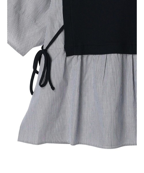 Green　Parks（グリーンパークス）の「テレコドッキングチュニック（チュニック・レディース・ブラック/ホワイト系その他2/ストライプ・FREE）」の17枚目の写真