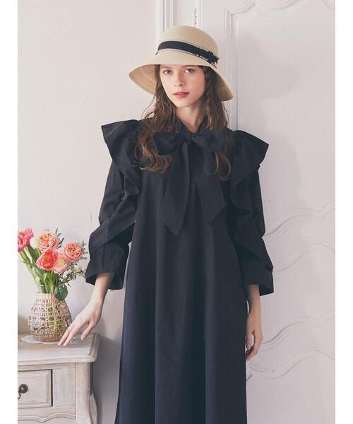 Maison de FLEUR（メゾンドフルール）の「オペラリボンハット（ハット・レディース・ブラック/ライトブラウン・FREE）」の14枚目の写真