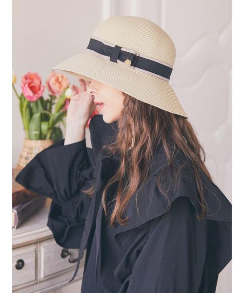 Maison de FLEUR（メゾンドフルール）の「オペラリボンハット（ハット・レディース・ブラック/ライトブラウン・FREE）」の2枚目の写真