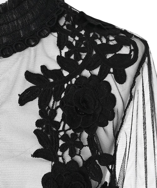 Narcissus(ナルシス)の「【キャミソール付き】フラワーチュールレースブラウス(シャツ/ブラウス・レディース・ブルー/ブラック・FREE)」の15枚目の写真