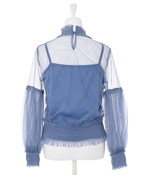 Narcissus(ナルシス)の「【キャミソール付き】フラワーチュールレースブラウス(シャツ/ブラウス・レディース・ブルー/ブラック・FREE)」の8枚目の写真