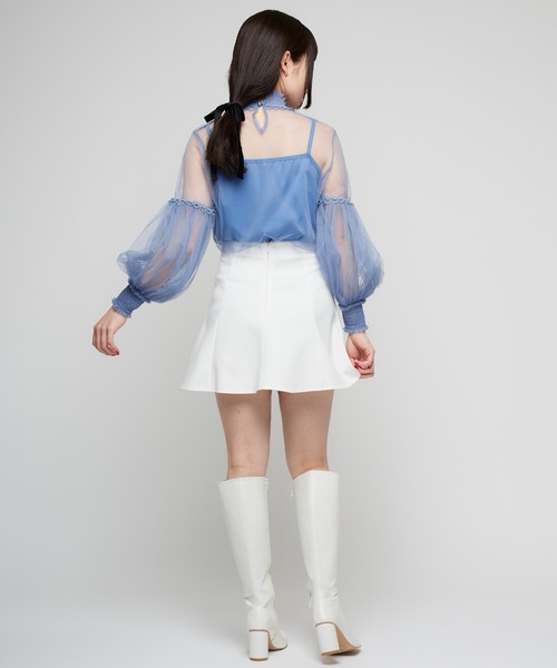 Narcissus(ナルシス)の「【キャミソール付き】フラワーチュールレースブラウス(シャツ/ブラウス・レディース・ブルー/ブラック・FREE)」の11枚目の写真