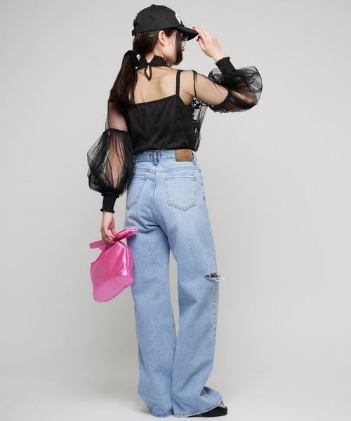 Narcissus(ナルシス)の「【キャミソール付き】フラワーチュールレースブラウス(シャツ/ブラウス・レディース・ブルー/ブラック・FREE)」の17枚目の写真