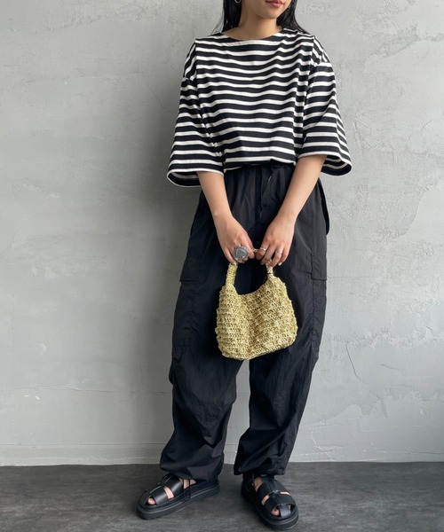 ORCIVAL（オーシバル）の「【WEB限定】[ORCIVAL/オーシバル] ボートネック ショートスリーブTシャツ（Tシャツ/カットソー・レディース・ブラック/グレイッシュベージュ/ブラック系その他/ホワイト/オレンジ・4/5）」の3枚目の写真