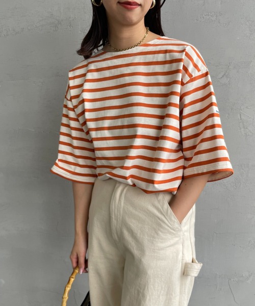 ORCIVAL（オーシバル）の「【WEB限定】[ORCIVAL/オーシバル] ボートネック ショートスリーブTシャツ（Tシャツ/カットソー・レディース・ブラック/グレイッシュベージュ/ブラック系その他/ホワイト/オレンジ・4/5）」の5枚目の写真