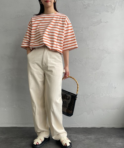 ORCIVAL（オーシバル）の「【WEB限定】[ORCIVAL/オーシバル] ボートネック ショートスリーブTシャツ（Tシャツ/カットソー・レディース・ブラック/グレイッシュベージュ/ブラック系その他/ホワイト/オレンジ・4/5）」の18枚目の写真