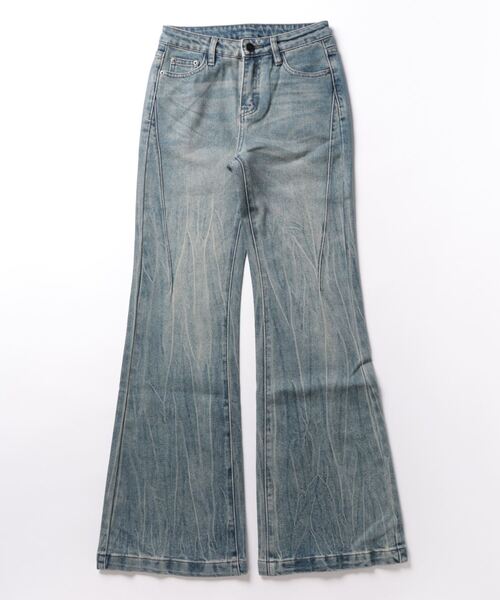 aimoha(アイモハ)の「【Aimoha】フィットフレアパンツ(デニムパンツ・レディース・ネイビー・SMALL/MEDIUM/LARGE)」の10枚目の写真