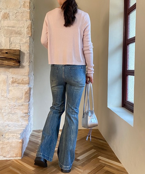aimoha(アイモハ)の「【Aimoha】フィットフレアパンツ(デニムパンツ・レディース・ネイビー・SMALL/MEDIUM/LARGE)」の17枚目の写真